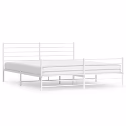 Giroletto con Testiera e Pediera Metallo Bianco 200x200 cmcod mxl 127315 - Vista aggiuntiva 2