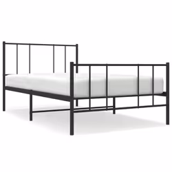 Giroletto con Testiera e Pediera Metallo Nero 75x190 cmcod mxl 129698 - Vista aggiuntiva 2