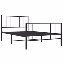 Giroletto con Testiera e Pediera Metallo Nero 90x190 cmcod mxl 102960 - Vista aggiuntiva 3