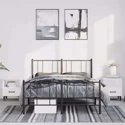 Giroletto con Testiera e Pediera Metallo Nero 135x190 cmcod mxl 129340