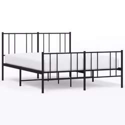 Giroletto con Testiera e Pediera Metallo Nero 140x190 cmcod mxl 79456 - Vista aggiuntiva 2