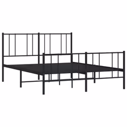 Giroletto con Testiera e Pediera Metallo Nero 140x190 cmcod mxl 79456 - Vista aggiuntiva 3
