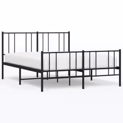 Giroletto con Testiera e Pediera Metallo Nero 140x200 cmcod mxl 103274 - Vista aggiuntiva 2
