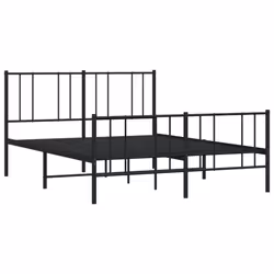 Giroletto con Testiera e Pediera Metallo Nero 140x200 cmcod mxl 103274 - Vista aggiuntiva 3