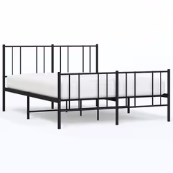 Giroletto con Testiera e Pediera Metallo Nero 150x200 cmcod mxl 81742 - Vista aggiuntiva 2