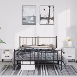 Giroletto con Testiera e Pediera Metallo Nero 150x200 cmcod mxl 81742 - Vista aggiuntiva 3