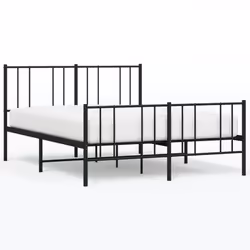 Giroletto con Testiera e Pediera Metallo Nero 160x200 cmcod mxl 104474 - Vista aggiuntiva 2