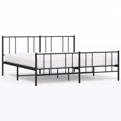 Giroletto con Testiera e Pediera Metallo Nero 180x200 cmcod mxl 81330 - Vista aggiuntiva 2