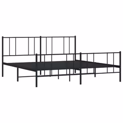 Giroletto con Testiera e Pediera Metallo Nero 180x200 cmcod mxl 81330 - Vista aggiuntiva 3