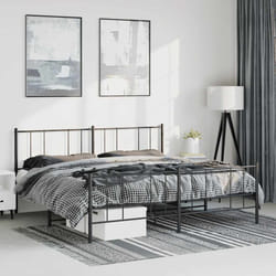 Giroletto con Testiera e Pediera Metallo Nero 183x213 cmcod mxl 105559