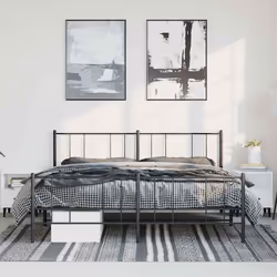 Giroletto con Testiera e Pediera Metallo Nero 183x213 cmcod mxl 105559