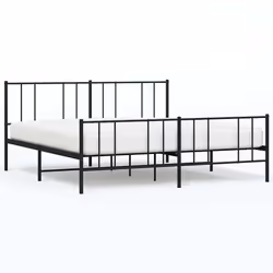 Giroletto con Testiera e Pediera Metallo Nero 193x203 cmcod mxl 129427 - Vista aggiuntiva 2