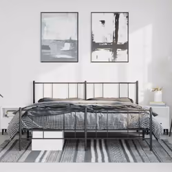 Giroletto con Testiera e Pediera Metallo Nero 193x203 cmcod mxl 129427 - Vista aggiuntiva 3