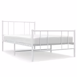 Giroletto con Testiera e Pediera Metallo Bianco 75x190 cmcod mxl 82459 - Vista aggiuntiva 2