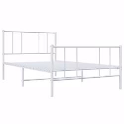 Giroletto con Testiera e Pediera Metallo Bianco 75x190 cmcod mxl 82459 - Vista aggiuntiva 3