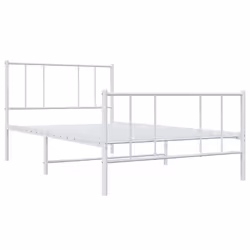 Giroletto con Testiera e Pediera Metallo Bianco 80x200 cmcod mxl 129700