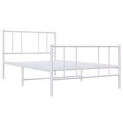 Giroletto con Testiera e Pediera Metallo Bianco 90x200 cmcod mxl 80633 - Vista aggiuntiva 3