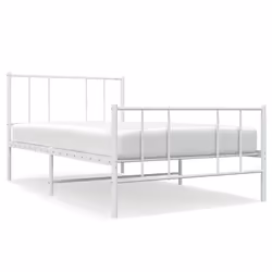 Giroletto con Testiera e Pediera Metallo Bianco 100x200 cmcod mxl 81703 - Vista aggiuntiva 2