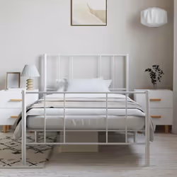 Giroletto con Testiera e Pediera Metallo Bianco 100x200 cmcod mxl 81703 - Vista aggiuntiva 3