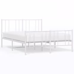 Giroletto con Testiera e Pediera Metallo Bianco 135x190 cmcod mxl 129261 - Vista aggiuntiva 2