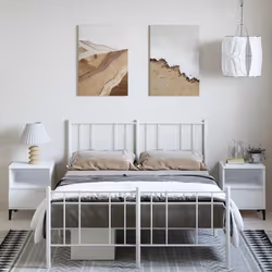 Giroletto con Testiera e Pediera Metallo Bianco 135x190 cmcod mxl 129261 - Vista aggiuntiva 3