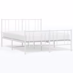 Giroletto con Testiera e Pediera Metallo Bianco 140x200 cmcod mxl 103548 - Vista aggiuntiva 2