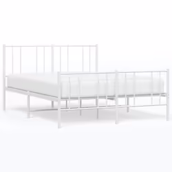 Giroletto con Testiera e Pediera Metallo Bianco 150x200 cmcod mxl 81645 - Vista aggiuntiva 2
