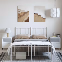 Giroletto con Testiera e Pediera Metallo Bianco 150x200 cmcod mxl 81645 - Vista aggiuntiva 3