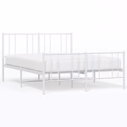 Giroletto con Testiera e Pediera Metallo Bianco 160x200 cmcod mxl 128432 - Vista aggiuntiva 2