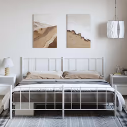 Giroletto con Testiera e Pediera Metallo Bianco 183x213 cmcod mxl 129394 - Vista aggiuntiva 3