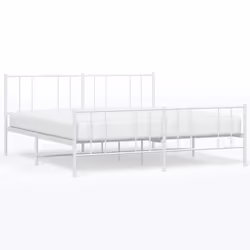 Giroletto con Testiera e Pediera Metallo Bianco 200x200 cmcod mxl 80072 - Vista aggiuntiva 2