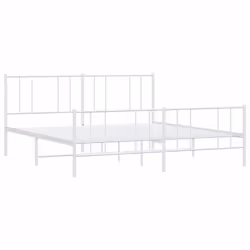 Giroletto con Testiera e Pediera Metallo Bianco 200x200 cmcod mxl 80072 - Vista aggiuntiva 3