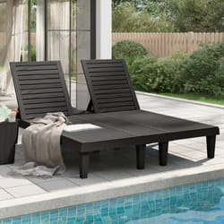 Lettino Prendisole Doppio Nero 155x138x83 cm in Polipropilenecod mxl 129827