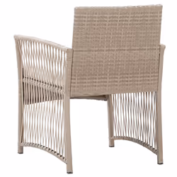 VidaXL 363408 sedia da esterno Terrazzo Seduta imbottita Rattan sintetico, Acciaio Beige, Crema, Bianco - Vista aggiuntiva 5