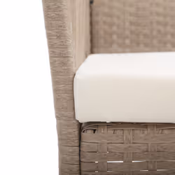VidaXL 363408 sedia da esterno Terrazzo Seduta imbottita Rattan sintetico, Acciaio Beige, Crema, Bianco - Vista aggiuntiva 7