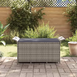 Panca da Giardino con Cuscino Grigio 116x46x57 cm in Polyrattancod mxl 118658 - Vista aggiuntiva 3