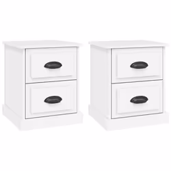 vidaXL Comodini 2 pz Bianchi 39x39x47,5 cm in Legno Multistrato - Vista aggiuntiva 2