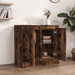 vidaXL Credenza Rovere Fumo 70x35,5x67,5 cm in Legno Multistrato - Vista aggiuntiva 3