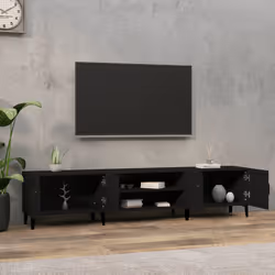 Mobile Porta TV Nero 180x31,5x40 cm in Legno Multistratocod mxl 70767