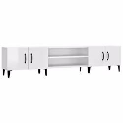 Mobile Porta TV Bianco Lucido 180x31,5x40 cm Legno Multistratocod mxl 103113 - Vista aggiuntiva 2
