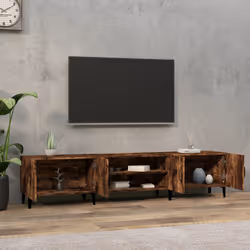 vidaXL Mobile TV Rovere Fumo 180x31,5x40 cm in Legno Multistrato - Vista aggiuntiva 3