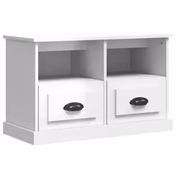 Mobile Porta TV Bianco Lucido 80x35x50 cm in Legno Multistratocod mxl 129850 - Vista aggiuntiva 2