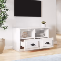 Mobile Porta TV Bianco Lucido 80x35x50 cm in Legno Multistratocod mxl 129850 - Vista aggiuntiva 3
