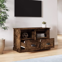Mobile Porta TV Rovere Fumo 80x35x50 cm in Legno Multistratocod mxl 105867 - Vista aggiuntiva 3