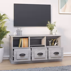 Mobile Porta TV Grigio Sonoma 100x35x50 cm in Legno Multistratocod mxl 129844 - Vista aggiuntiva 3