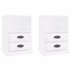 vidaXL Comodini 2 pz Bianco Lucido 43x36x60 cm - Vista aggiuntiva 2