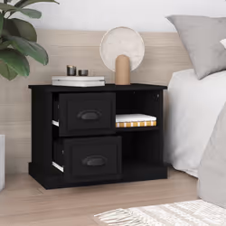 Comodino Nero 60x35,5x45 cmcod mxl 81984