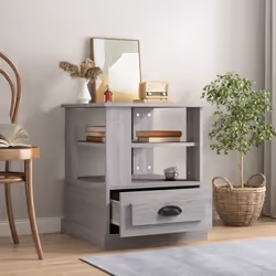 vidaXL Tavolino Grigio Sonoma 50x50x60 cm in Legno Multistrato - Vista aggiuntiva 3