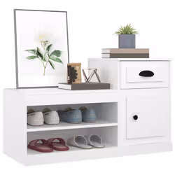 VidaXL 816416 scarpiera Bianco - Vista aggiuntiva 4