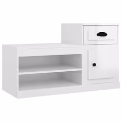 Scarpiera Bianco Lucido 100x42x60 cm in Legno Multistratocod mxl 88626 - Vista aggiuntiva 2